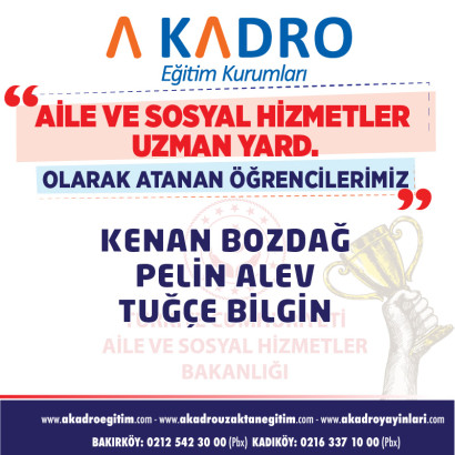  AİLE VE SOSYAL HİZMETLER UZMAN YARDIMCILIĞI