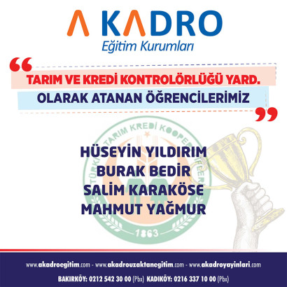  TARIM VE KREDİ KONT.