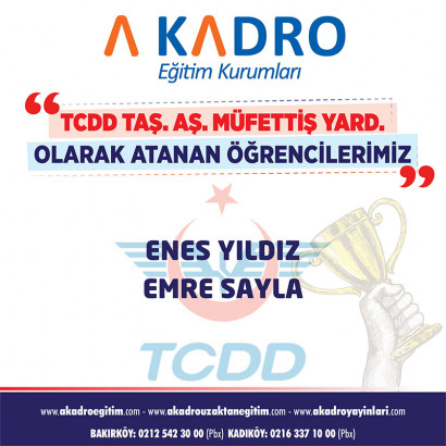 TCDD TAŞIMACILIK AŞ MÜFETTİŞ YARDIMCILIĞI