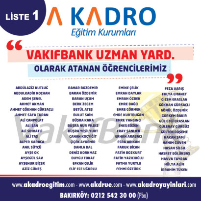 VAKIFBANK UZMAN YARDIMCILIĞI 1