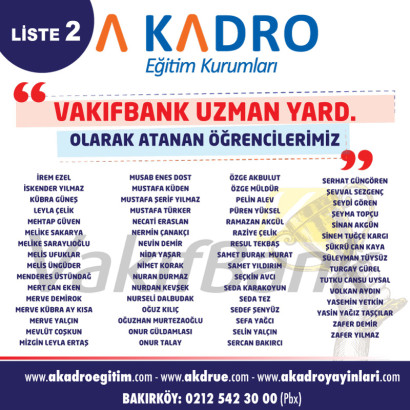 VAKIFBANK UZMAN YARDIMCILIĞI 2