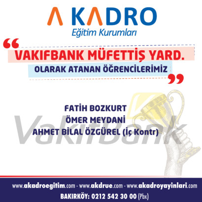 VAKIFBANK MÜFETTİŞ YARDIMCILIĞI