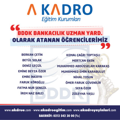  BDDK  BANKACILIK UZMAN YARDIMCILIĞI