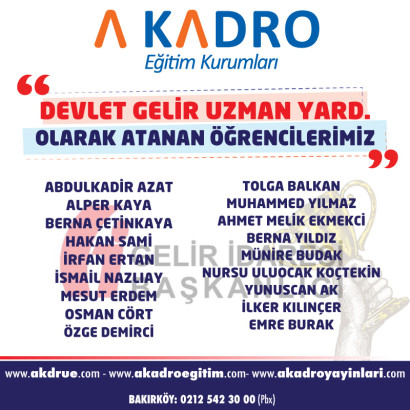  DEVLET GELİR UZMAN YARDIMCILIĞI