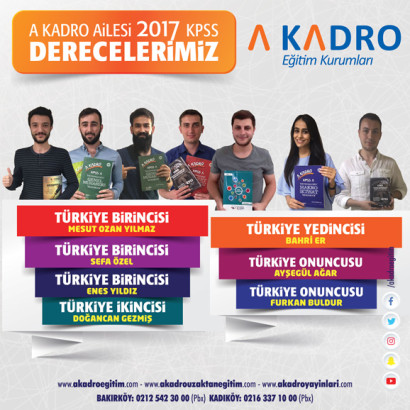 2017 KPSS DERECELERİMİZ KÜRSÜ