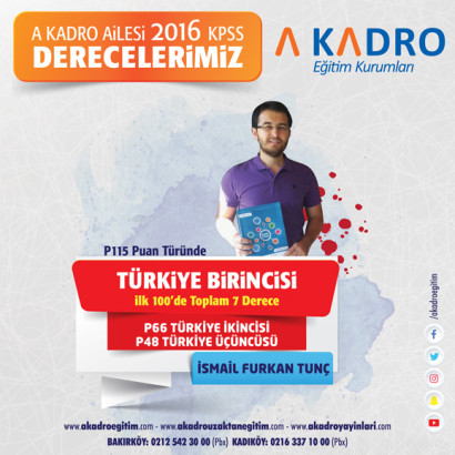 2016 KPSS DERECELERİMİZ 1