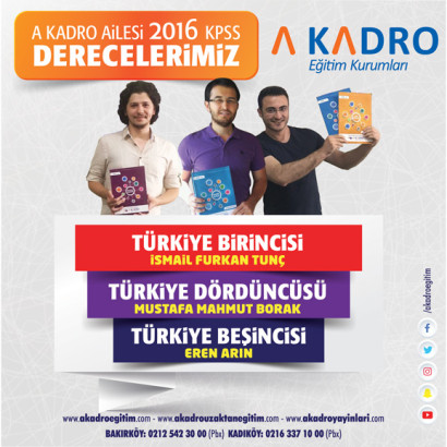 2016 KPSS DERECELERİMİZ KÜRSÜ